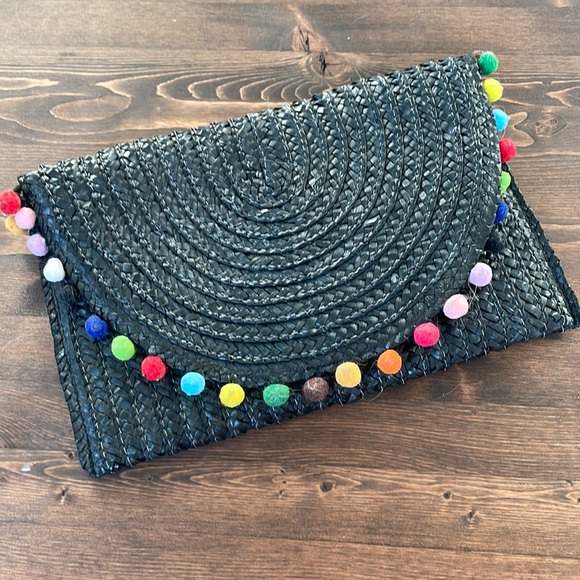 Handbags - Rattan black clutch